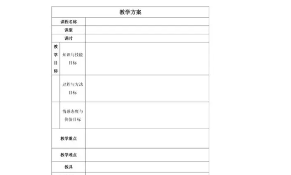 小学语文教案模板 