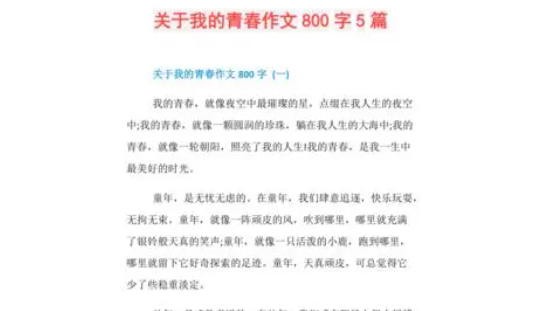 青春主题作文 