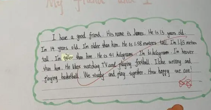 myfriend英语作文带翻译50字 